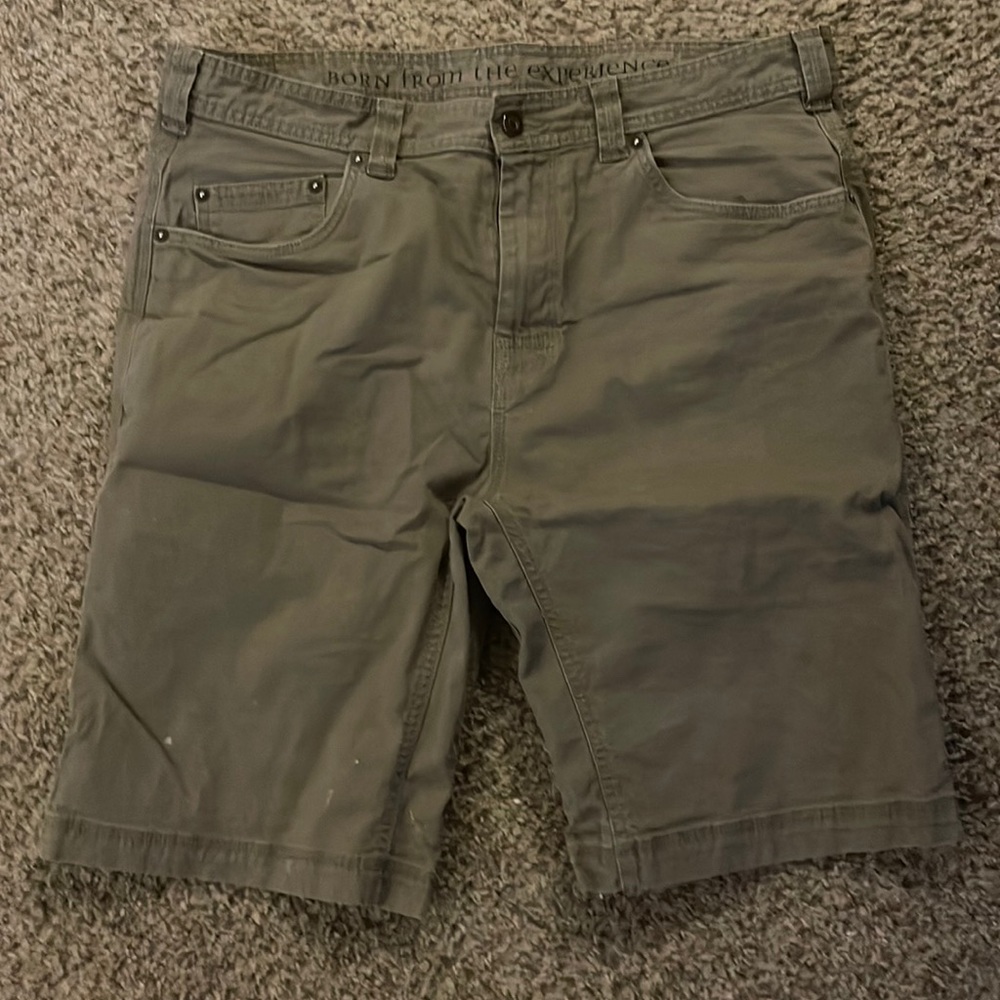 Prana mens shorts dark gray color size 35 waist